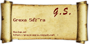 Grexa Sára névjegykártya